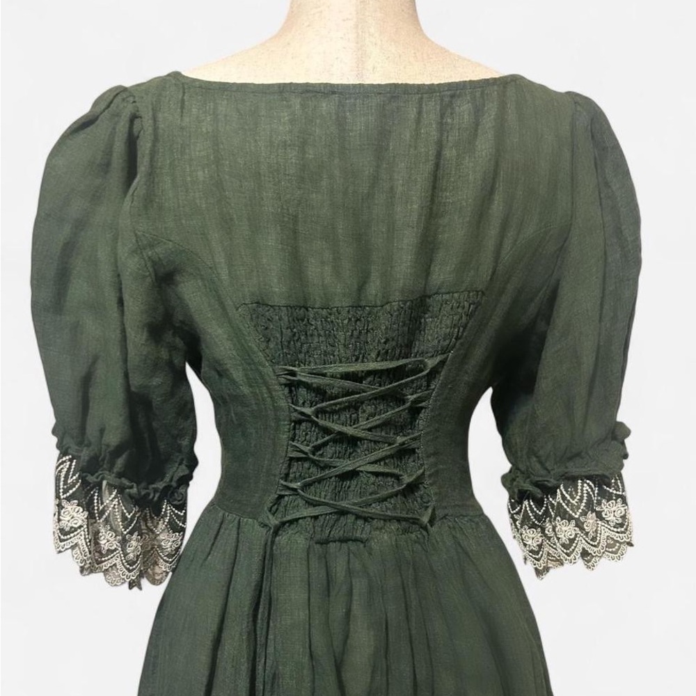 Linennaive ELOWEN 27 Lace Linen Dress Gown - Picture 6 of 8